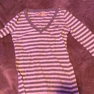 Gray and white hollister shirt
